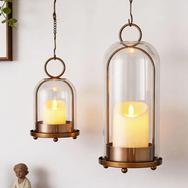Candle Making Glass - Vintage Brass Metal Candle Holder Set