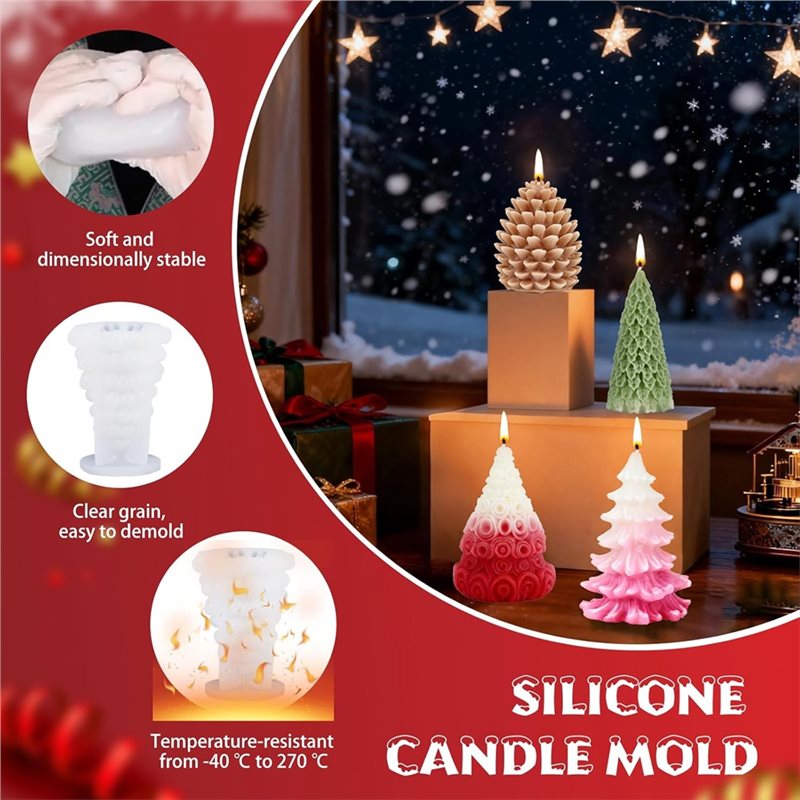 ABZV-Christmas Silicone Molds  - Xmas Candle Making reseña y precio