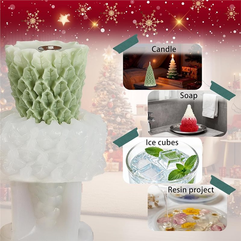 ABZV-Christmas Silicone Molds  - Xmas Candle Making reseña y precio