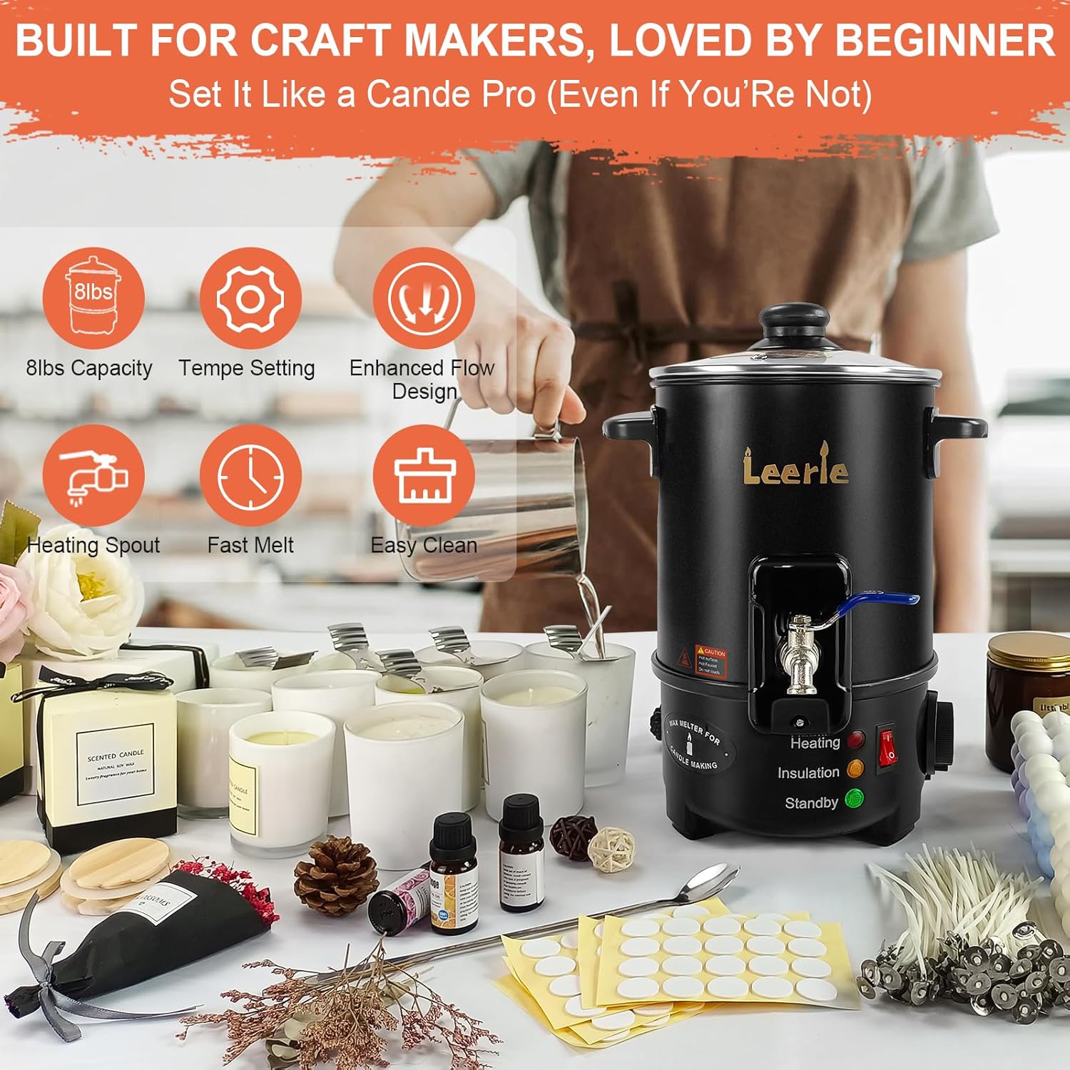 8Lbs Electric Wax Melter for C - Candle Making Wax Melter reseña y precio