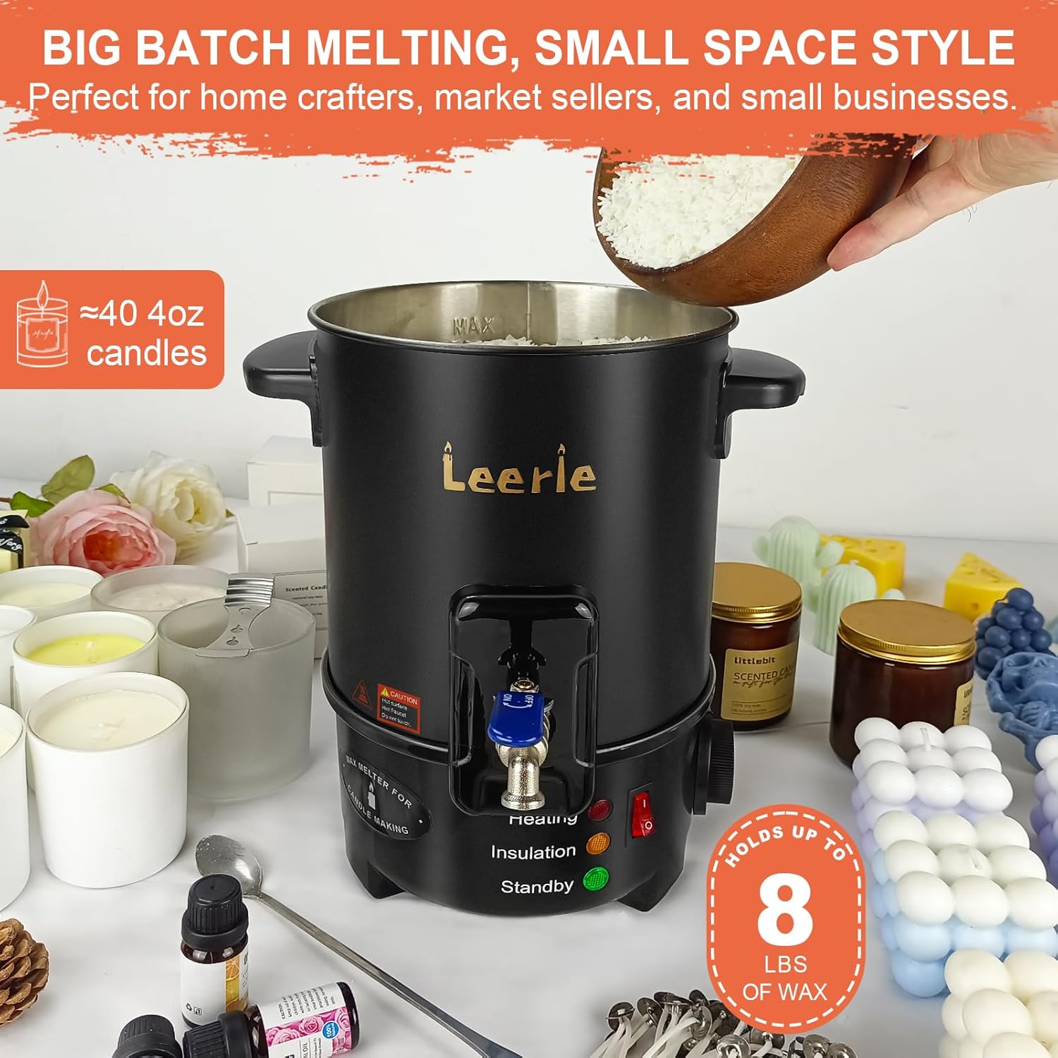 8Lbs Electric Wax Melter for C - Candle Making Wax Melter reseña y precio