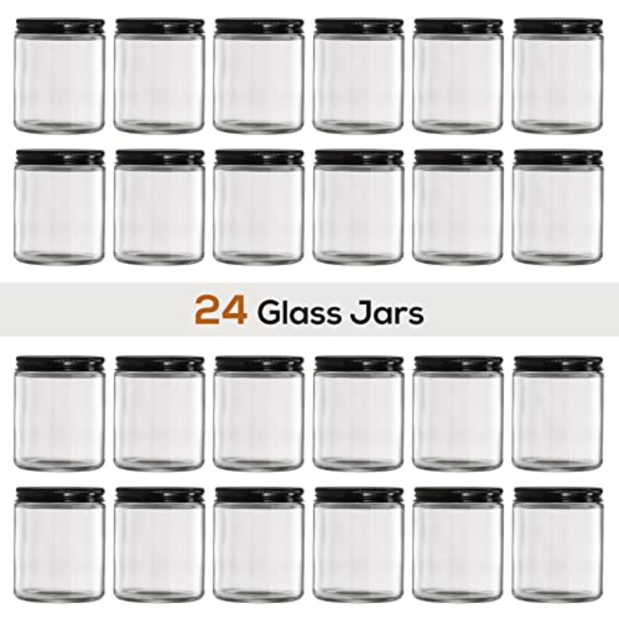 Pack, 8 OZ Thick Glass Jars wi - Candle Making Glass reseña y precio
