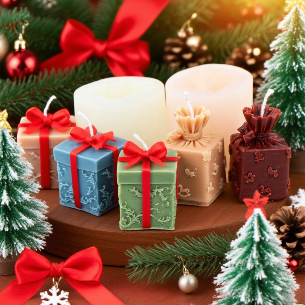 3D Xmas Gift Box Silicone Cand - Xmas Candle Making reseña y precio