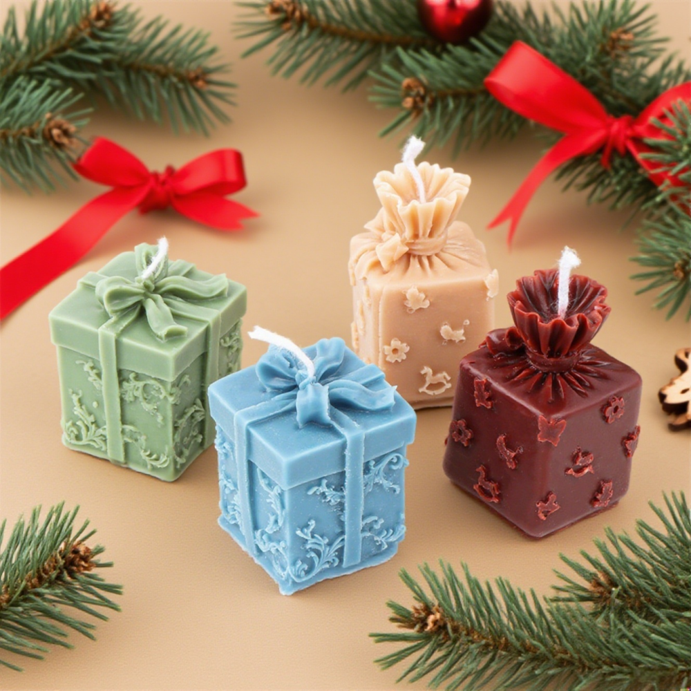 3D Xmas Gift Box Silicone Cand - Xmas Candle Making reseña y precio
