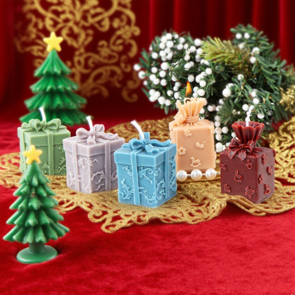 3D Xmas Gift Box Silicone Cand - Xmas Candle Making reseña y precio
