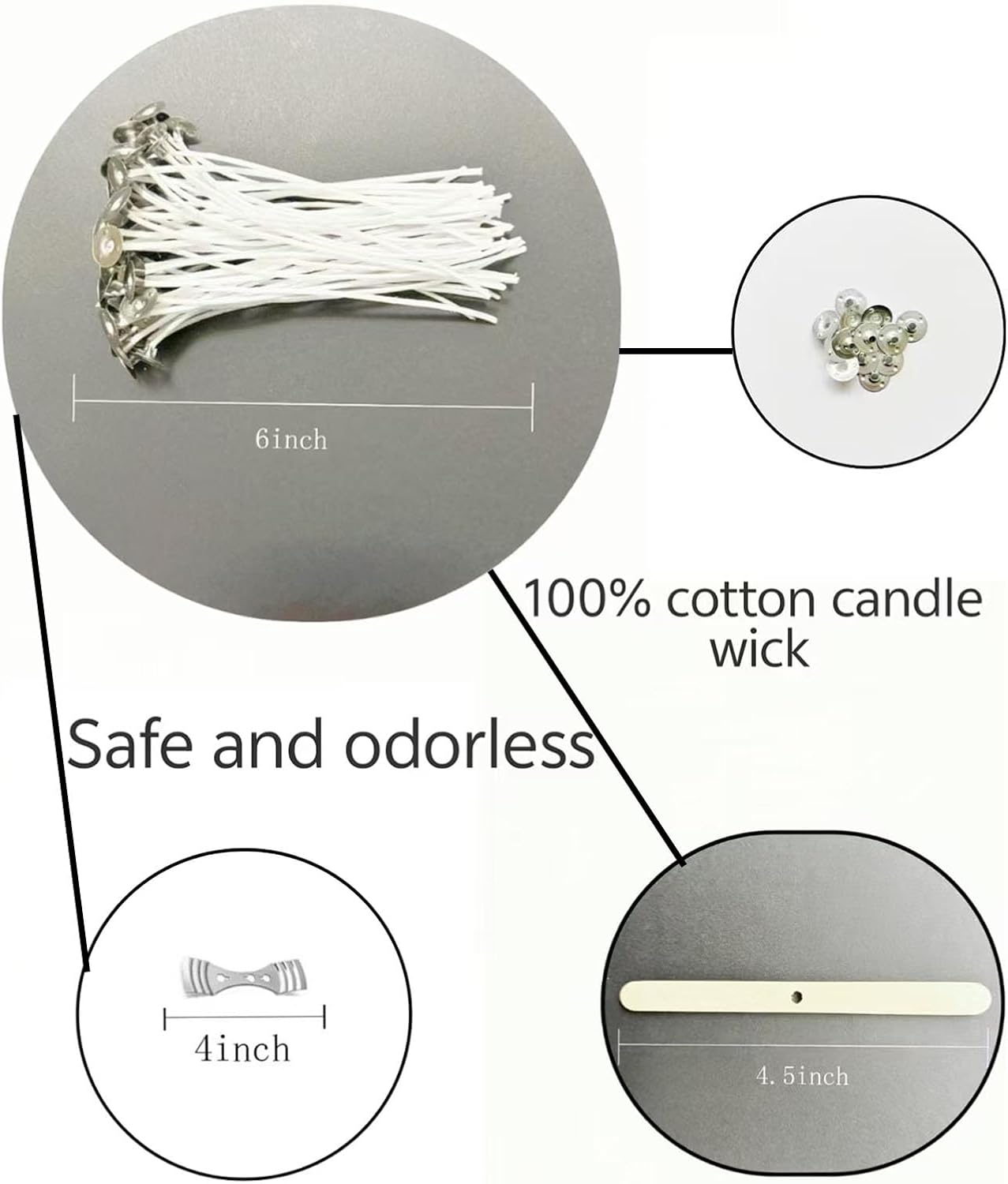 100pcs Candle Wicks Kit with S - Candle Making Glass reseña y precio