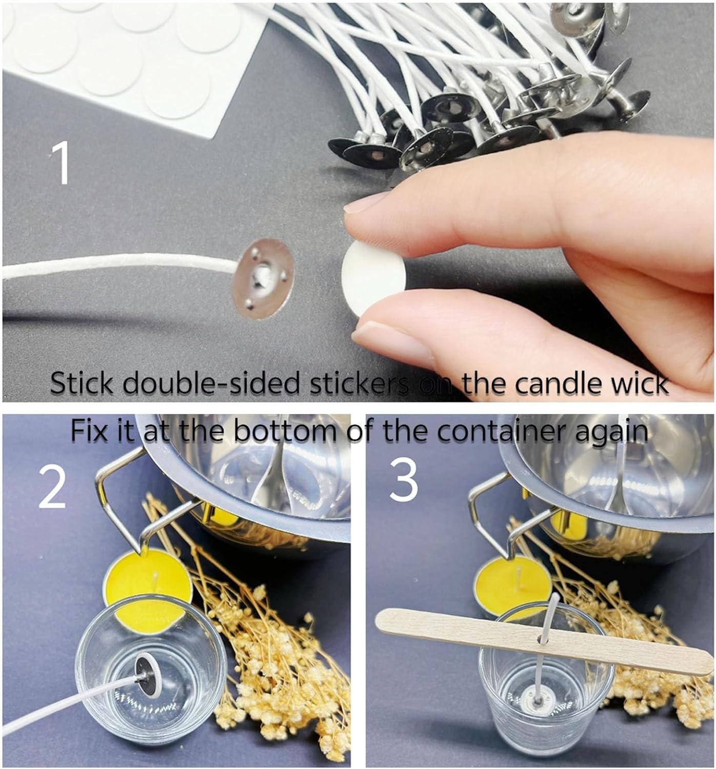 100pcs Candle Wicks Kit with S - Candle Making Glass reseña y precio