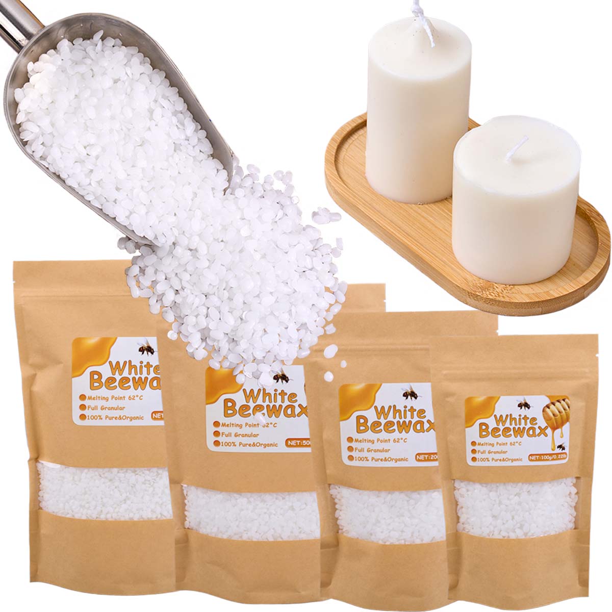 White Beeswax Pure Natural Gra - Candle Making Activity reseña y precio