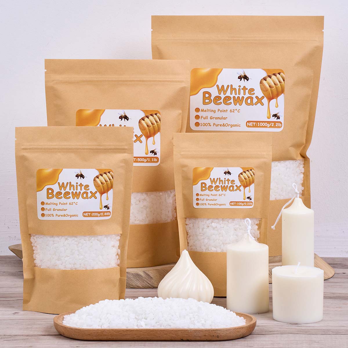 White Beeswax Pure Natural Gra - Candle Making Activity reseña y precio