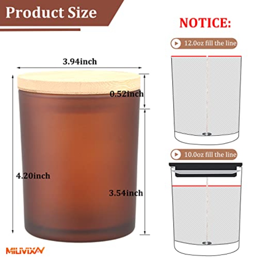 12 Pack 12 OZ Glass Candle Jar - Candle Making Glass reseña y precio