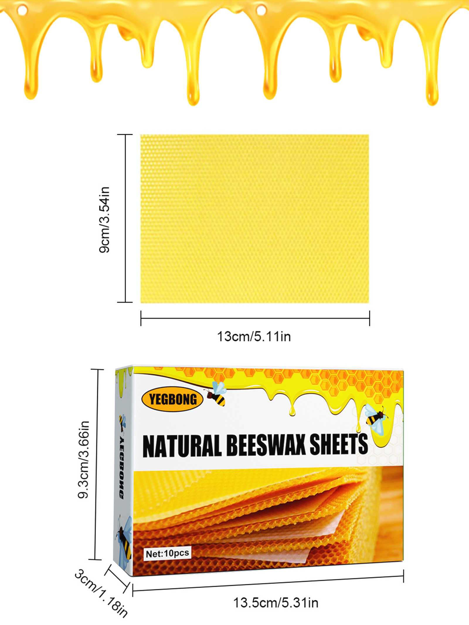 10Pcs Natural Honeycomb Bee Wa - Candle Making Activity reseña y precio