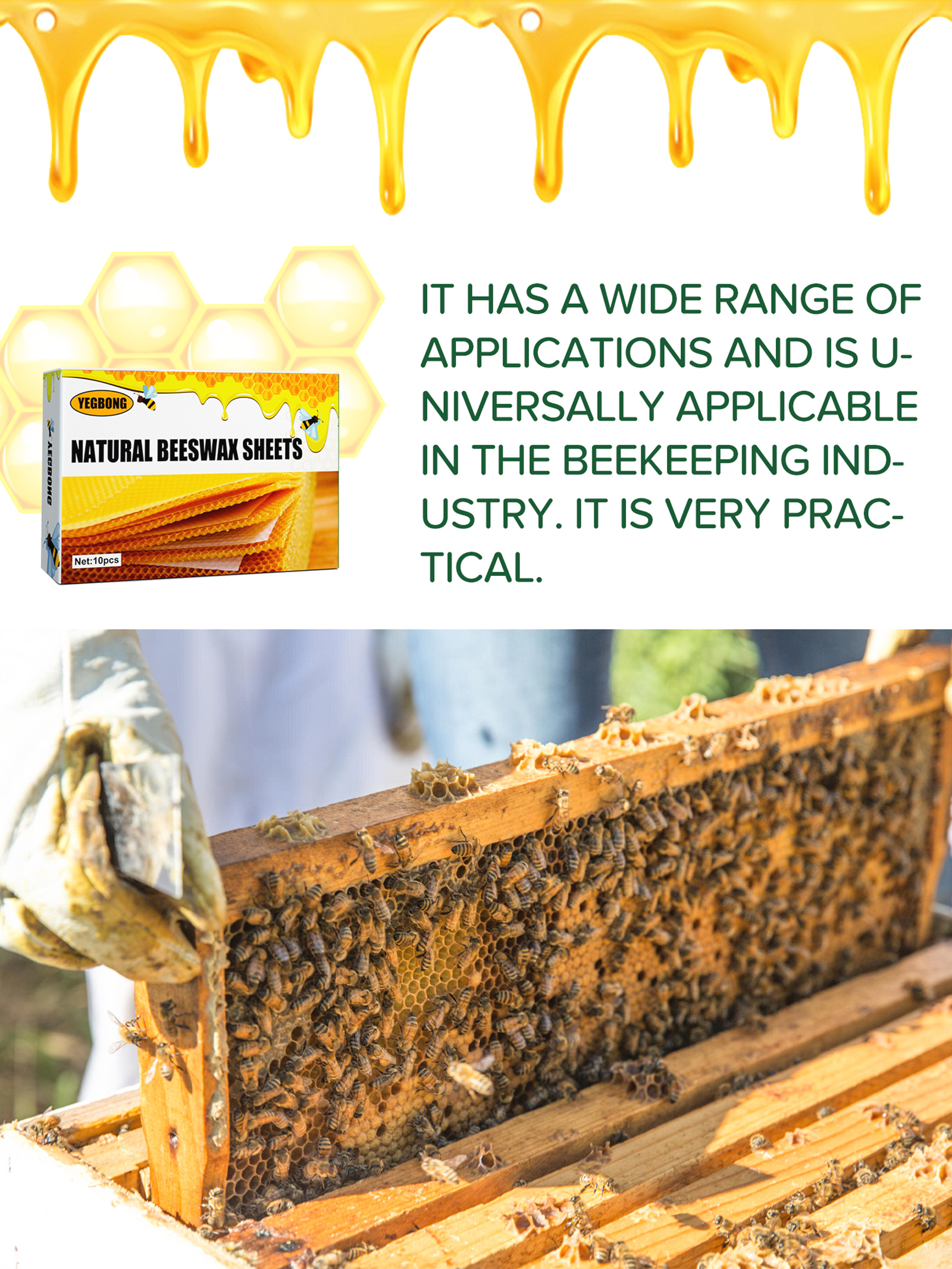 10Pcs Natural Honeycomb Bee Wa - Candle Making Activity reseña y precio