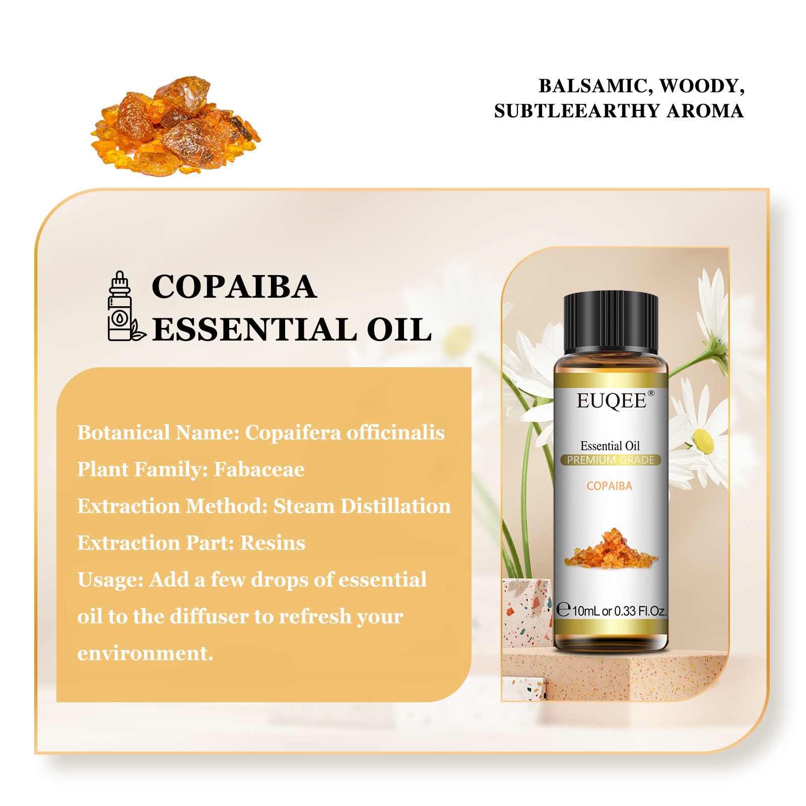 EUQEE 10mL Copaiba Essential O - Candle Making Glass reseña y precio