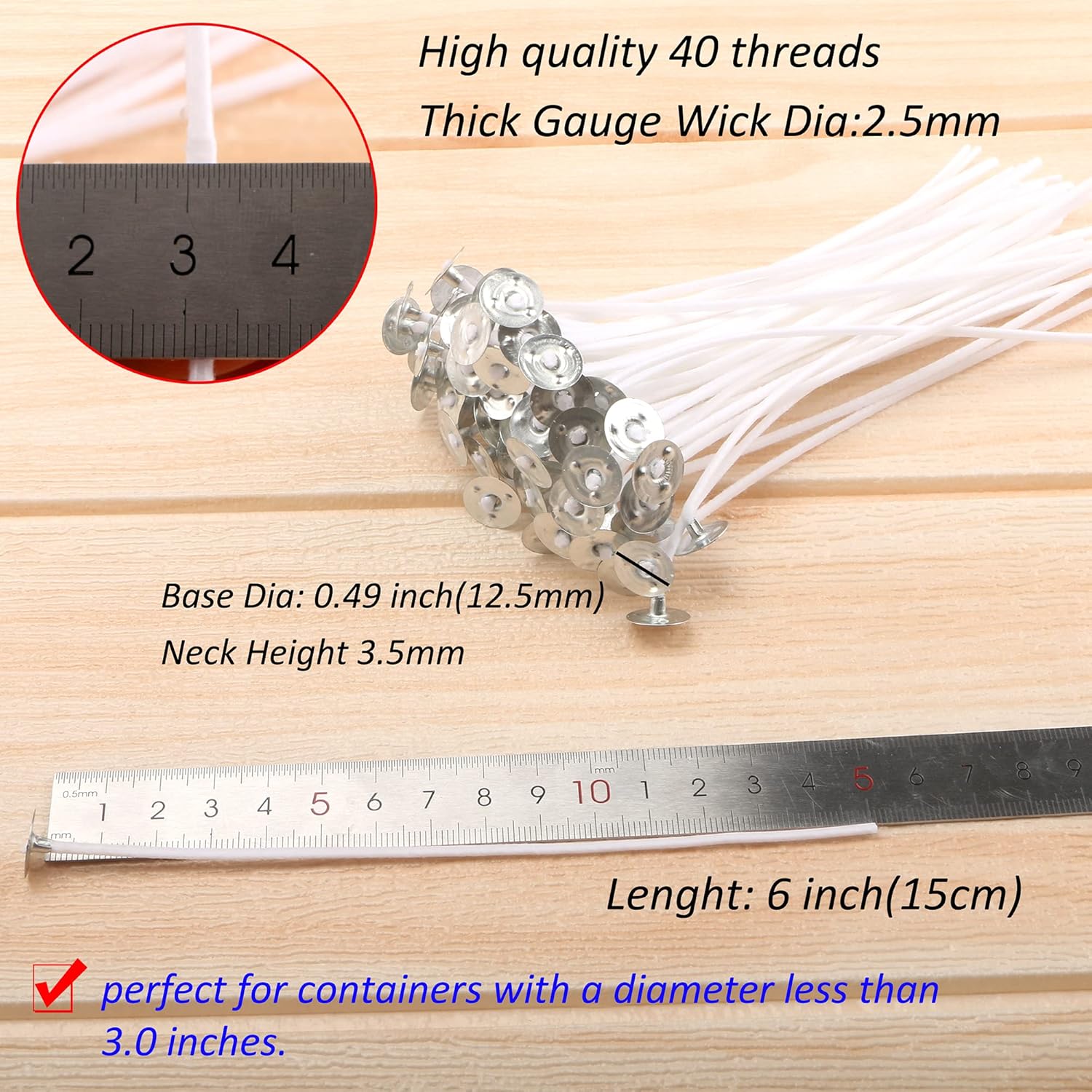 100 Piece 6 inch Pre-Waxed Can - Candle Making Glass reseña y precio