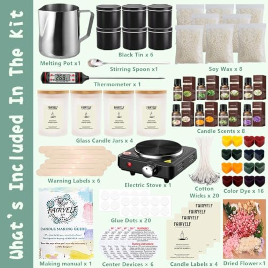 Premium Candle Making Kit with - Candle Making Glass reseña y precio