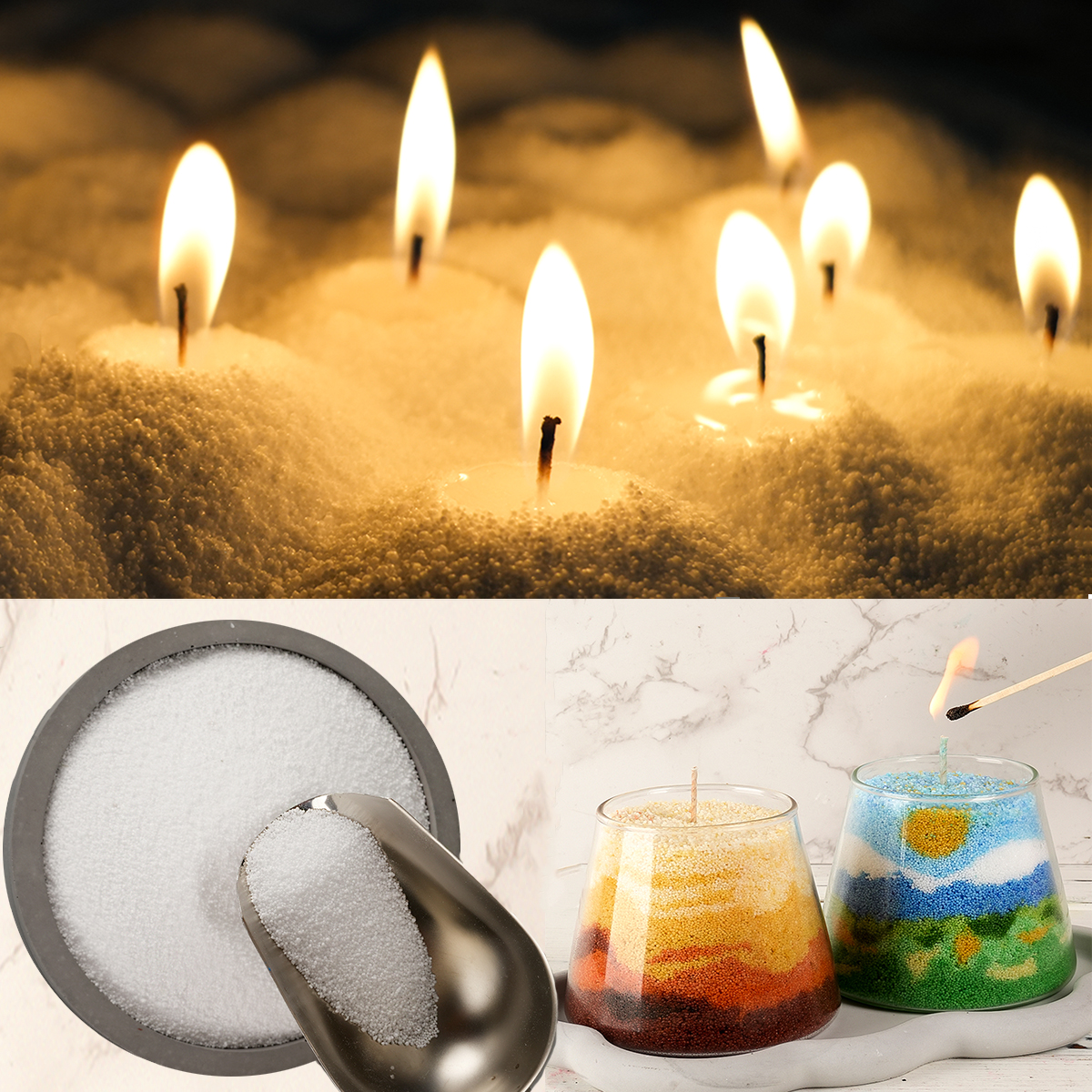 500g/1000g White Sand Wax Ice  - Candle Making Activity reseña y precio