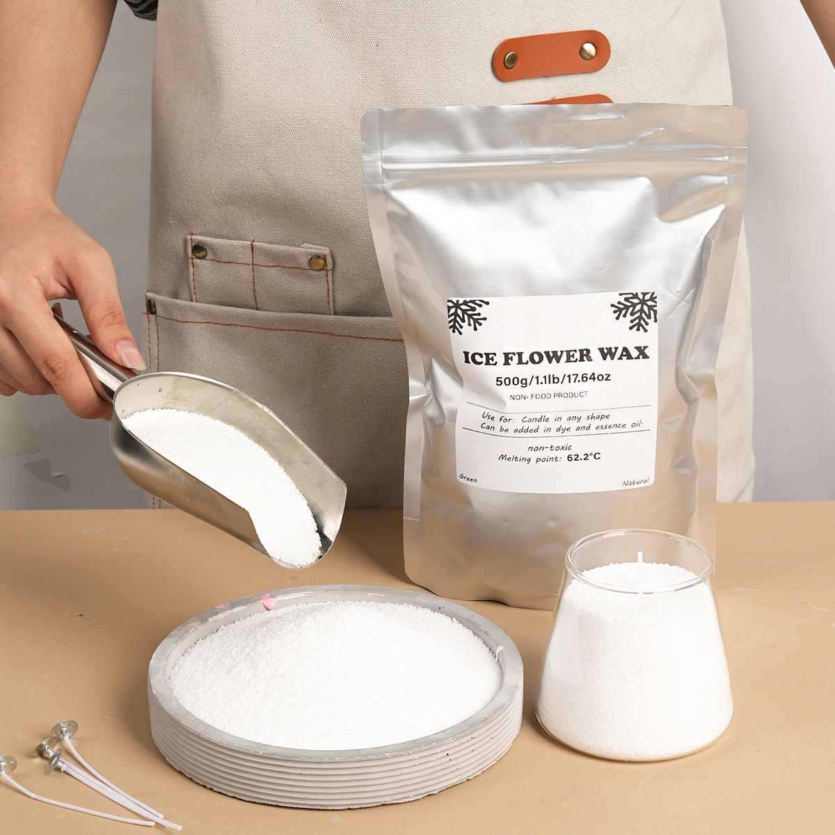 500g/1000g White Sand Wax Ice  - Candle Making Activity reseña y precio