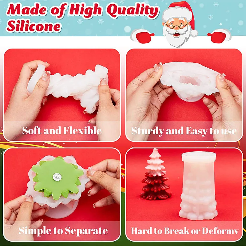 3D Tree Shaped Candle Silicone - Xmas Candle Making reseña y precio