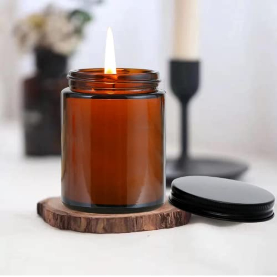 8oz Amber Candle Jars Set of 3 - Candle Making Glass reseña y precio